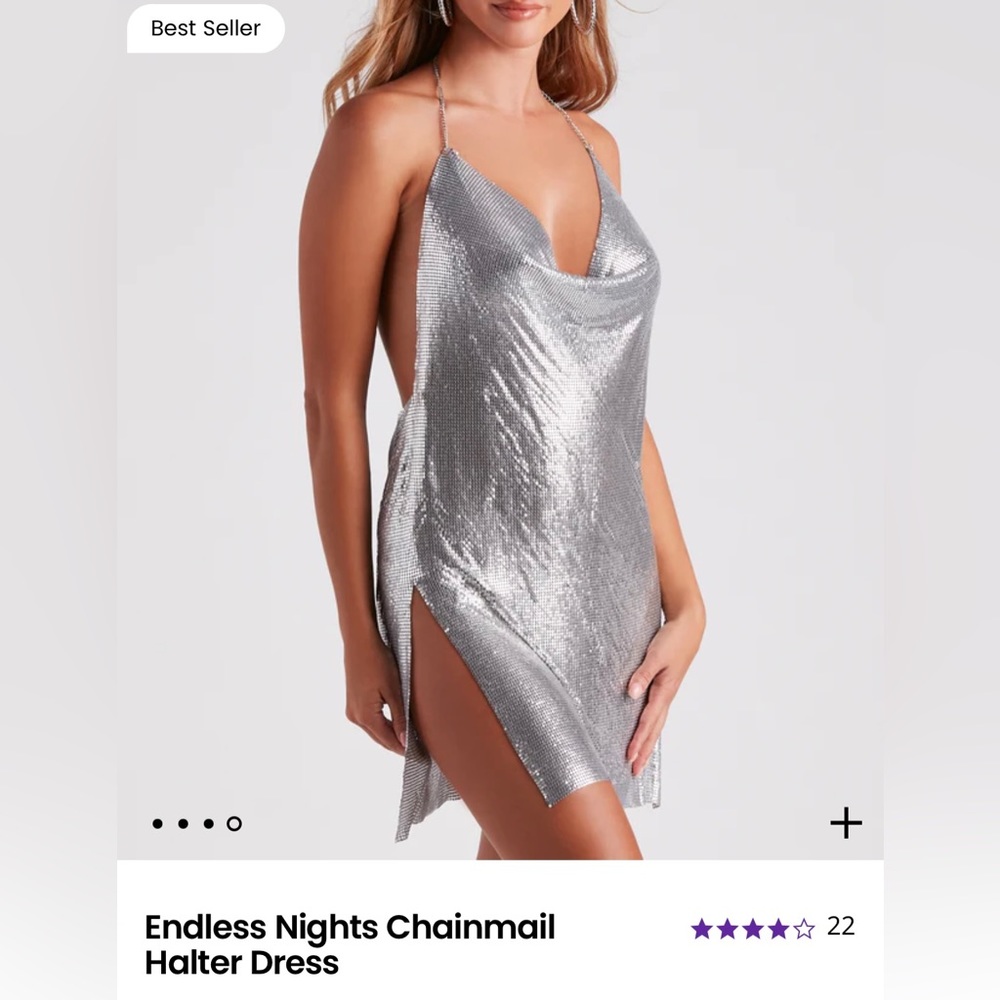 Windsor Silver chainmail dress in size small